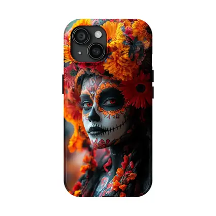 Day of the Dead Woman Orange Flower Crown