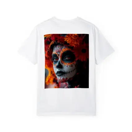 Day of the Dead Woman Orange Flower Crown