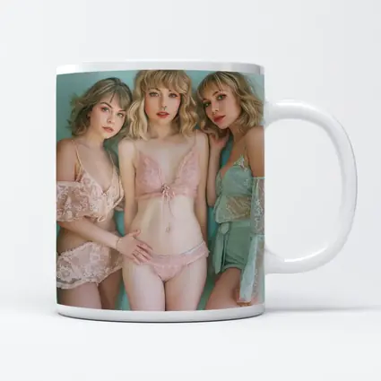 Three Women Pastel Lace Lingerie Soft Background