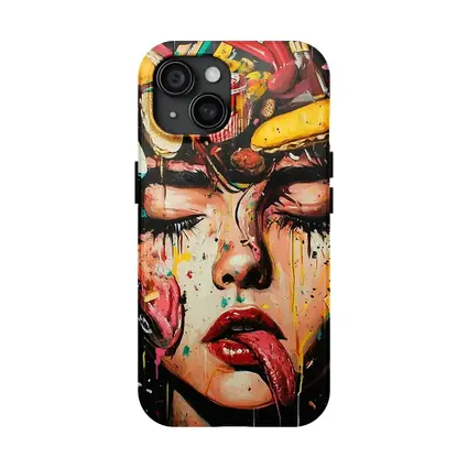 Pop Art Woman Face Fast Food Explosion