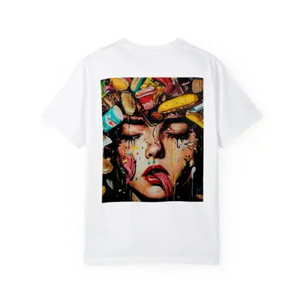 Pop Art Woman Face Fast Food Explosion