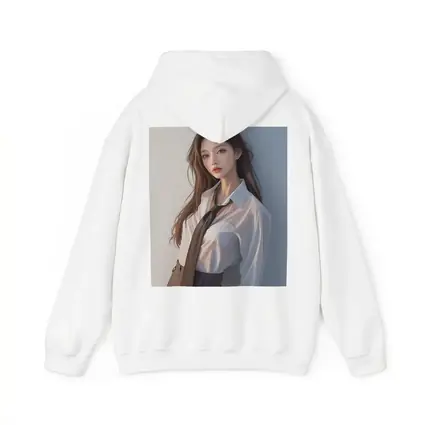 Digital Art Girl White Shirt Tie Portrait