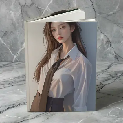 Digital Art Girl White Shirt Tie Portrait