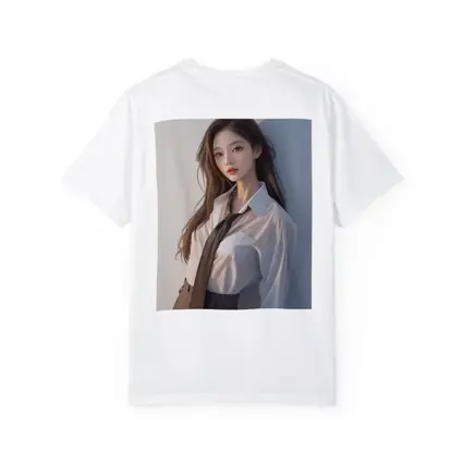 Digital Art Girl White Shirt Tie Portrait