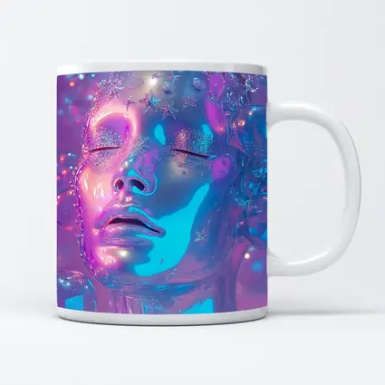 Iridescent Glass Face Y2K Surreal Art