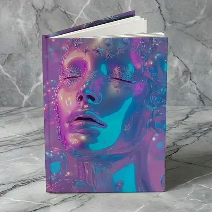 Iridescent Glass Face Y2K Surreal Art
