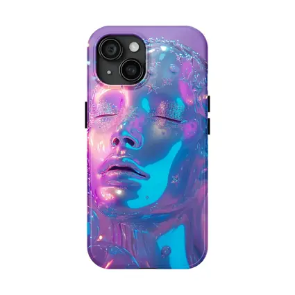 Iridescent Glass Face Y2K Surreal Art