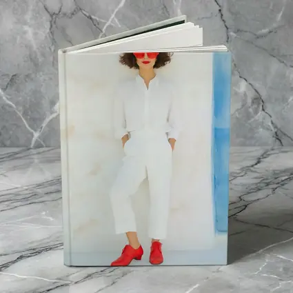 Woman White Outfit Red Shoes Sunglasses