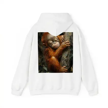 Baby Orangutan Sleeping On Jungle Tree