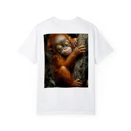 Baby Orangutan Sleeping On Jungle Tree