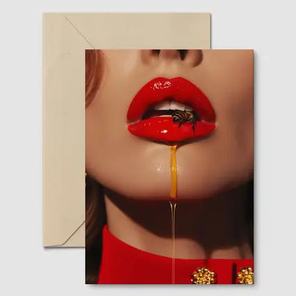 Red Lips Honey Drip Bee Fashion