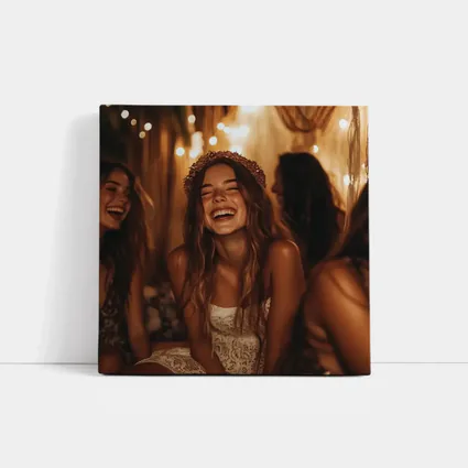 Laughing Women Friends Boho String Lights