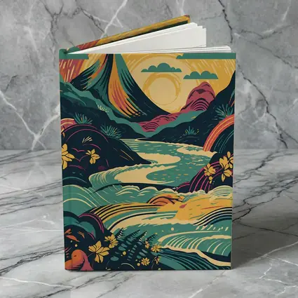 Tropical River Valley Bold Retro Art