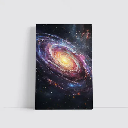 Spiral Galaxy Glowing Core Deep Space Art