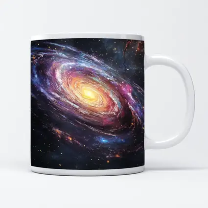 Spiral Galaxy Glowing Core Deep Space Art