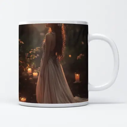 Moonlit Forest Girl Candlelight Fantasy Art