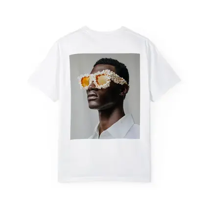 Popcorn Covered Sunglasses Man White Background