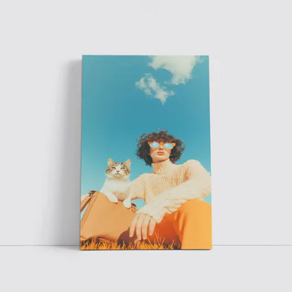 Woman With Cat Blue Sky Summer