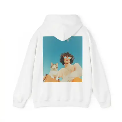 Woman With Cat Blue Sky Summer
