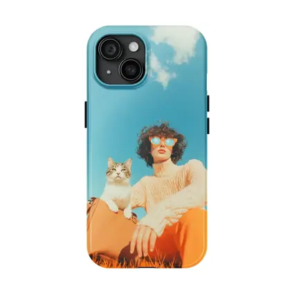 Woman With Cat Blue Sky Summer