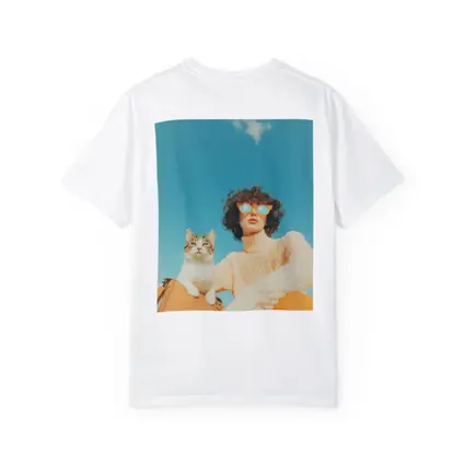 Woman With Cat Blue Sky Summer
