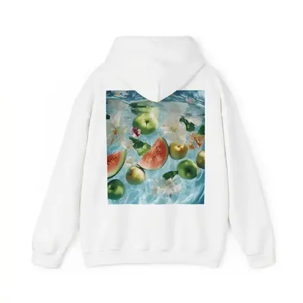 Apples Watermelon Flowers Floating Blue Water