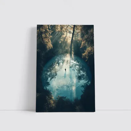 Lone Figure Forest Sacred Geometry Portal