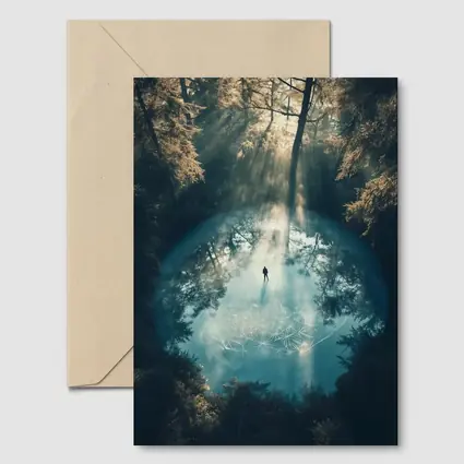 Lone Figure Forest Sacred Geometry Portal