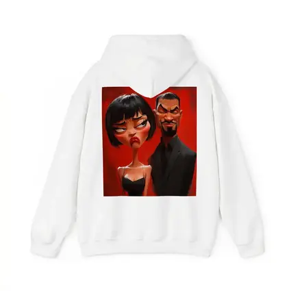 Cartoon Couple Man Woman Red Background