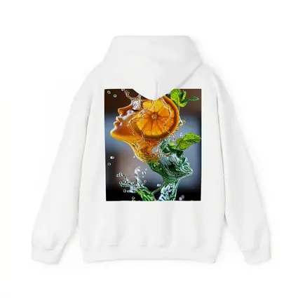 Orange Citrus Woman Face Water Splash Art