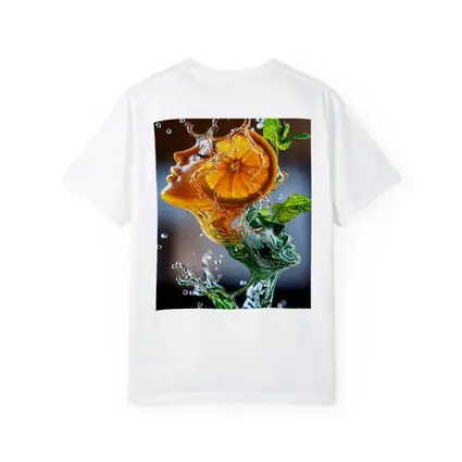 Orange Citrus Woman Face Water Splash Art