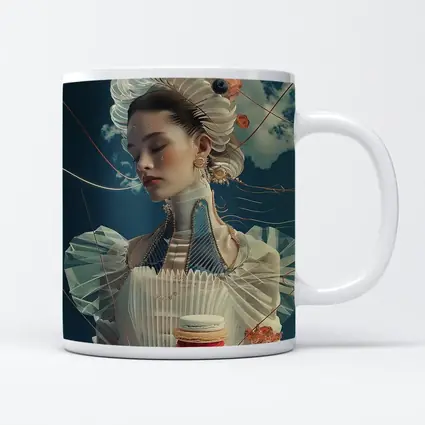 Surreal Fashion Woman Macarons Blue Sky