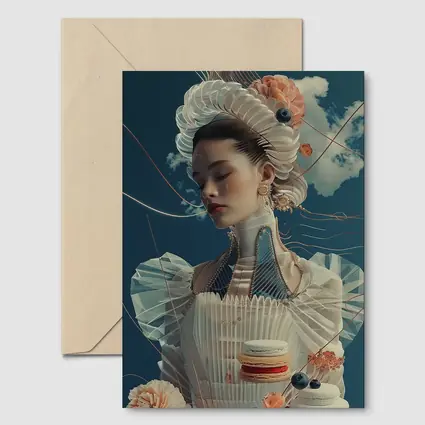 Surreal Fashion Woman Macarons Blue Sky