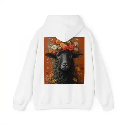 Black Sheep Floral Crown Orange Background