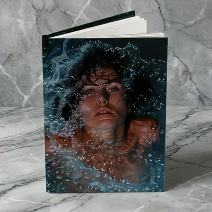 Woman Submerged in Dark Blue Water