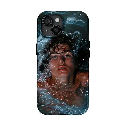 Woman Submerged in Dark Blue Water
