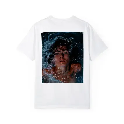 Woman Submerged in Dark Blue Water
