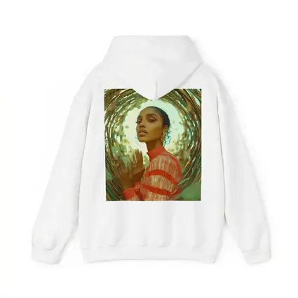 Woman in Orange Stripes Gold Botanical Frame