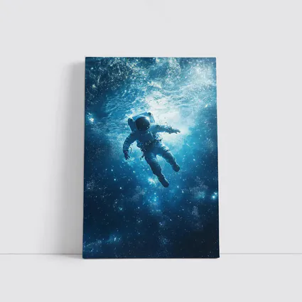 Astronaut Floating Underwater Blue Galaxy Space