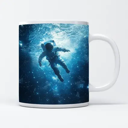 Astronaut Floating Underwater Blue Galaxy Space