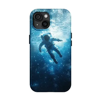 Astronaut Floating Underwater Blue Galaxy Space
