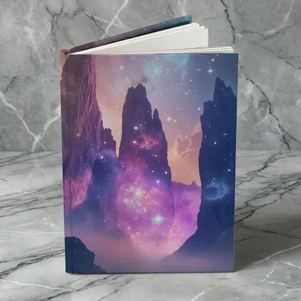 Fantasy Mountain Peaks Cosmic Galaxy Sky
