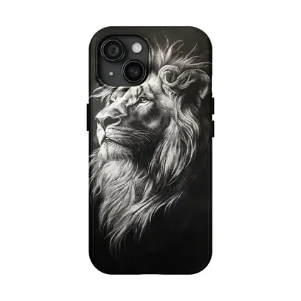 Lion Portrait Black and White Pencil Drawing