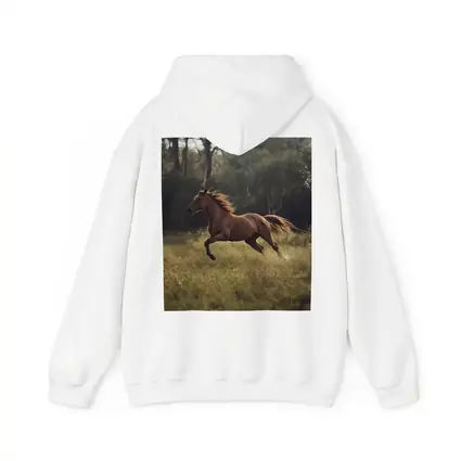Chestnut Horse Galloping Through Green Meadow