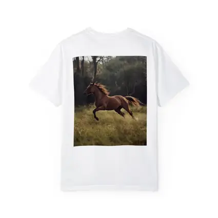 Chestnut Horse Galloping Through Green Meadow