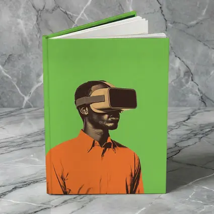 Man Wearing VR Headset Green Background