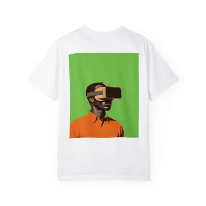 Man Wearing VR Headset Green Background