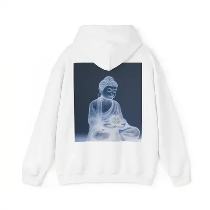 Glowing Buddha Lotus Meditation Gray Background