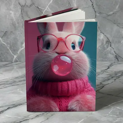 Pink Bunny Blowing Bubble Gum Art