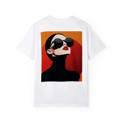 Fashion Woman Sunglasses Red Orange Background